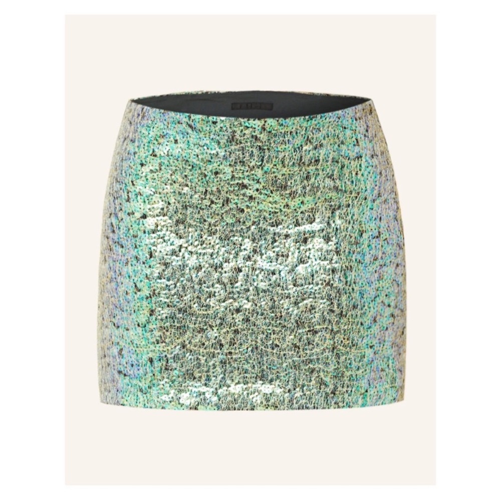 New! HELMUT LANG Iridescent Sequin Mesh Mini Skirt
